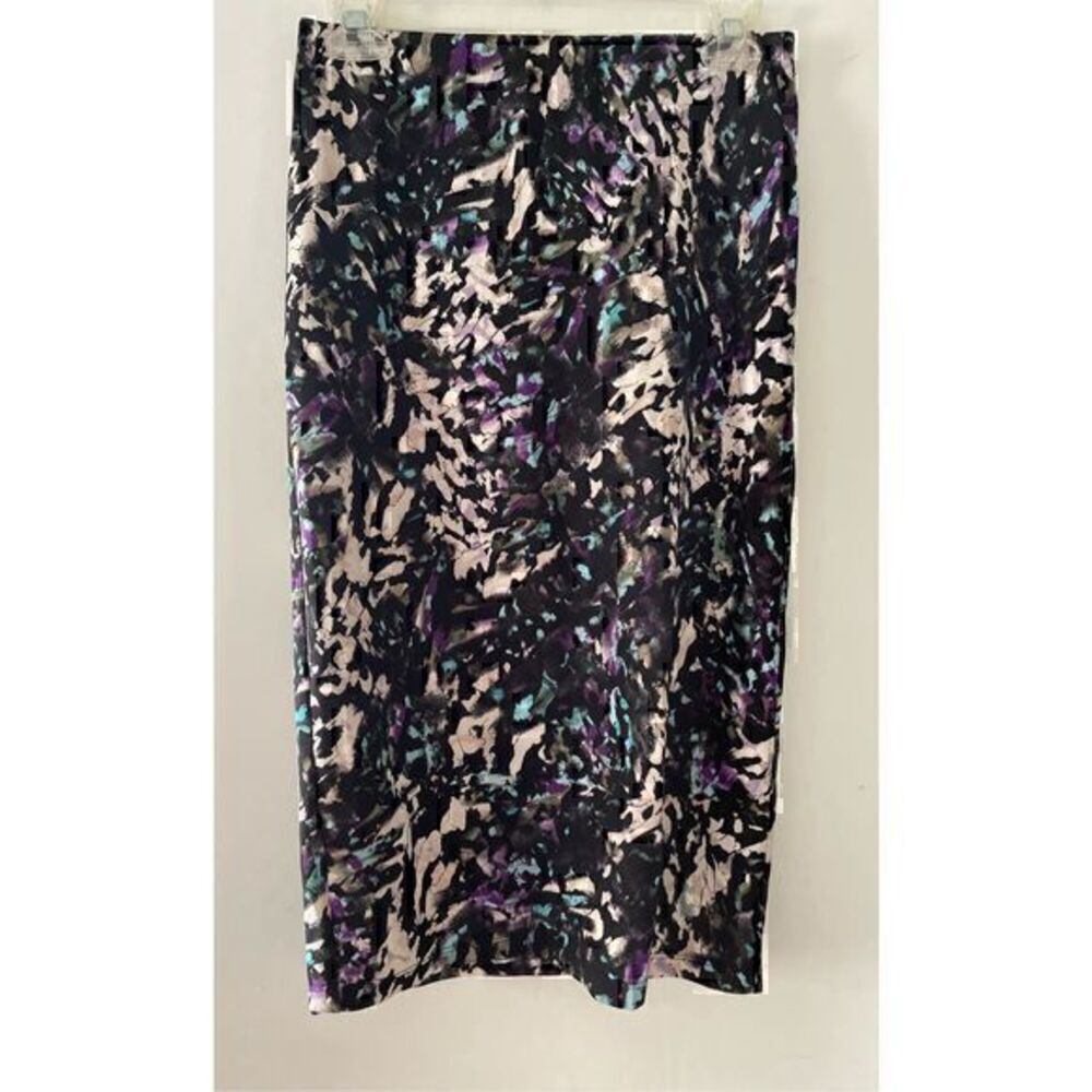 Black, Purple & Turquoise Abstract Pattern Pencil Skirt by Mossimo Size Small